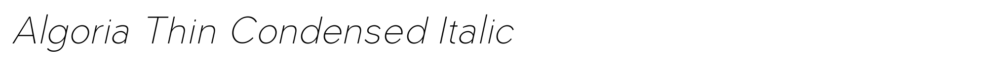 Algoria Thin Condensed Italic image